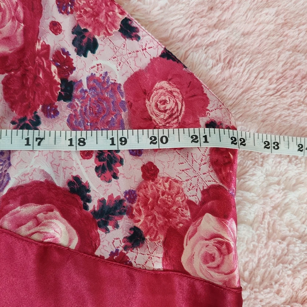 Vintage Y2k Baby Doll‎ Floral Satin Mini Slip Dress Size 2X